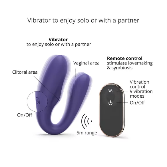 Love to Love - vibromasseur couple télécommande rechargeable - silicone violet