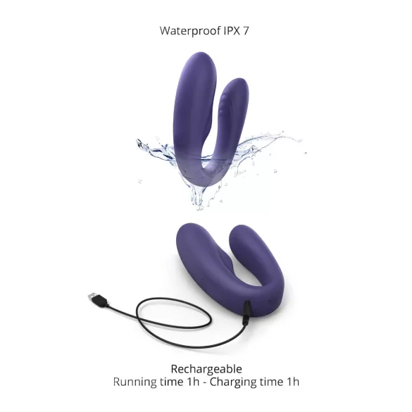 Love to Love - vibromasseur couple télécommande rechargeable - silicone violet