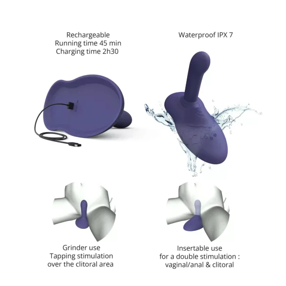 Love to Love GoFast - vibromasseur va-et-vient et stimulateur clitoridien avec ventouse (bleu)