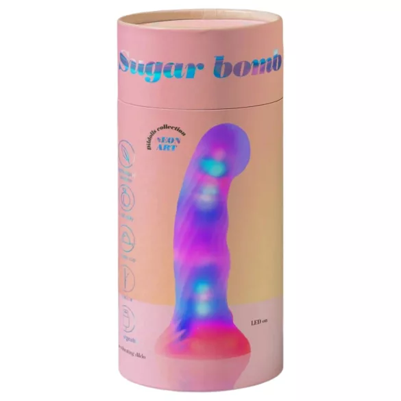 Love to Love Sugar Bomb - godemichet en silicone lumineux à LED (rose-jaune) - 16,9 cm