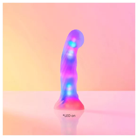 Love to Love Sugar Bomb - godemichet en silicone lumineux à LED (rose-jaune) - 16,9 cm
