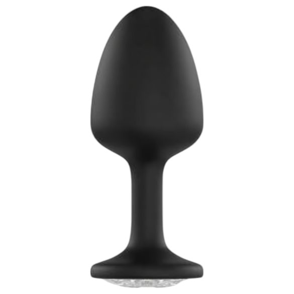 Plug anal Geisha Diamant M noir avec pierre blanche