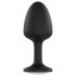 Plug anal Geisha Diamant M noir avec pierre blanche
