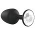 Plug anal Geisha Diamant M noir avec pierre blanche
