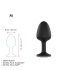 Plug anal Geisha Diamant M noir avec pierre blanche