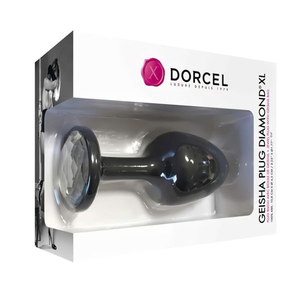 Dorcel Geisha Plug Diamond XL - plug anal noir avec pierre blanche