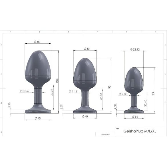 Dorcel Geisha Plug Diamond XL - plug anal noir avec pierre blanche