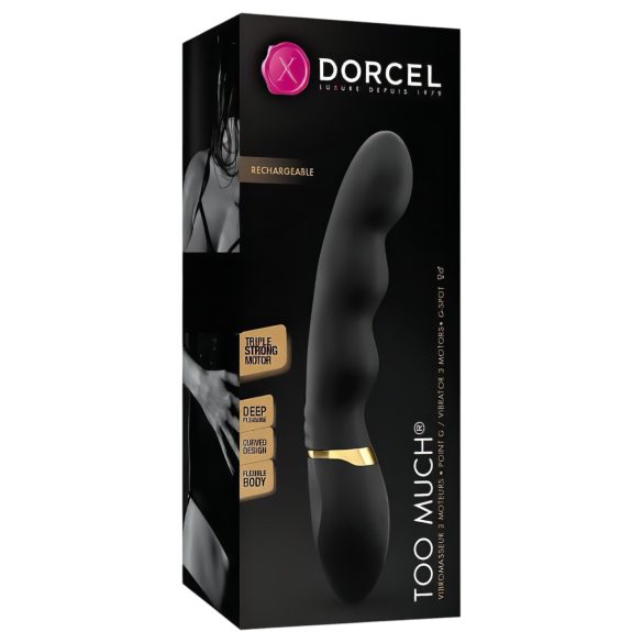 Dorcel Too Much 2.0 - vibromasseur rechargeable 3 moteurs - noir doré