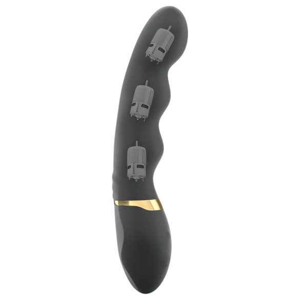 Dorcel Too Much 2.0 - vibromasseur rechargeable 3 moteurs - noir doré