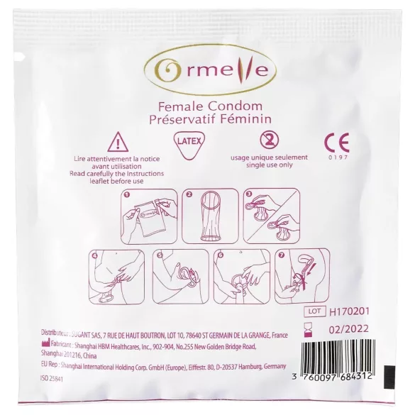 Ormelle Femail - préservatif féminin - pack de 5