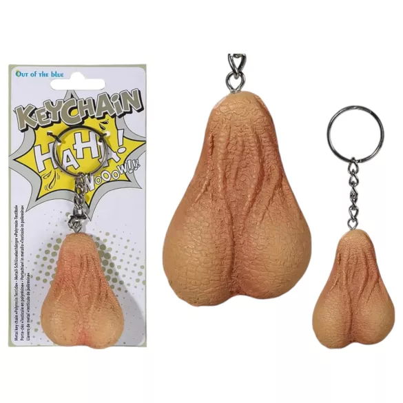 Porte-clés testicules - silicone naturel