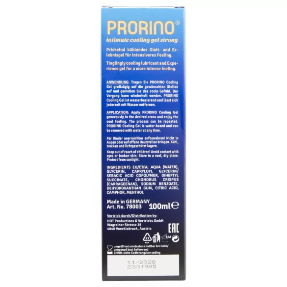 HOT Prorino - crème intime effet rafraîchissant homme - 100ml