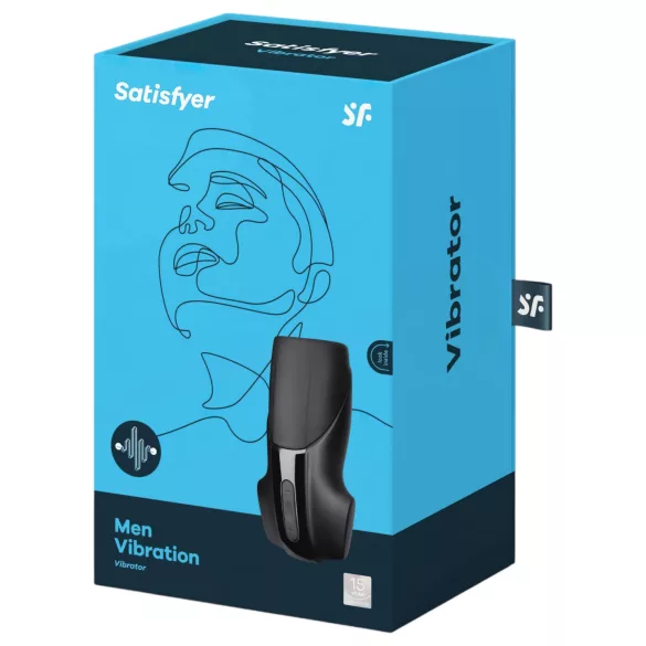 Satisfyer - masturbateur vibrant homme - vibromasseur gland rechargeable - noir