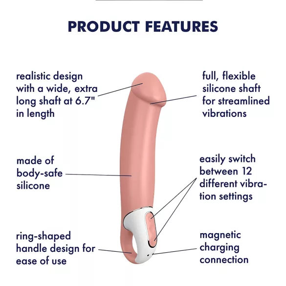Satisfyer Master - vibromasseur rechargeable étanche - couleur chair