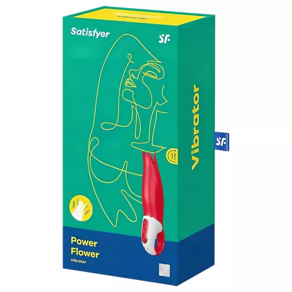 Satisfyer Power Flower - vibromasseur rechargeable étanche - silicone rouge