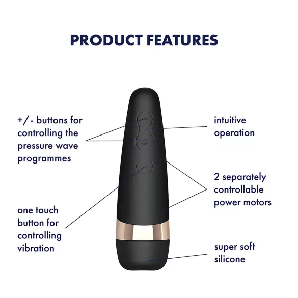 Satisfyer Pro 3+ - stimulateur clitoridien étanche rechargeable - noir