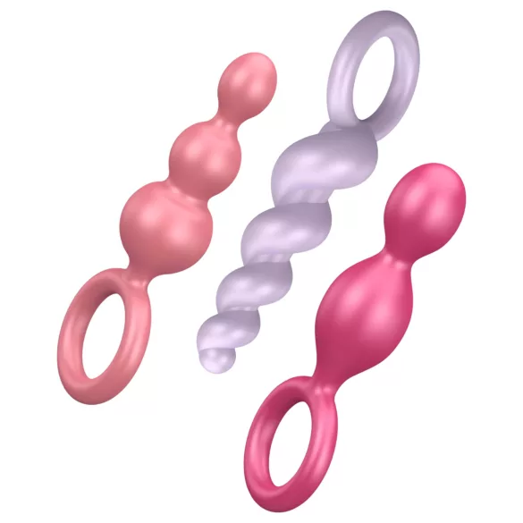 Satisfyer Booty Call - set plugs anaux - silicone coloré - 3 pièces