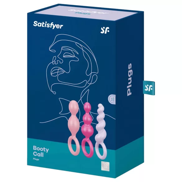 Satisfyer Booty Call - set plugs anaux - silicone coloré - 3 pièces