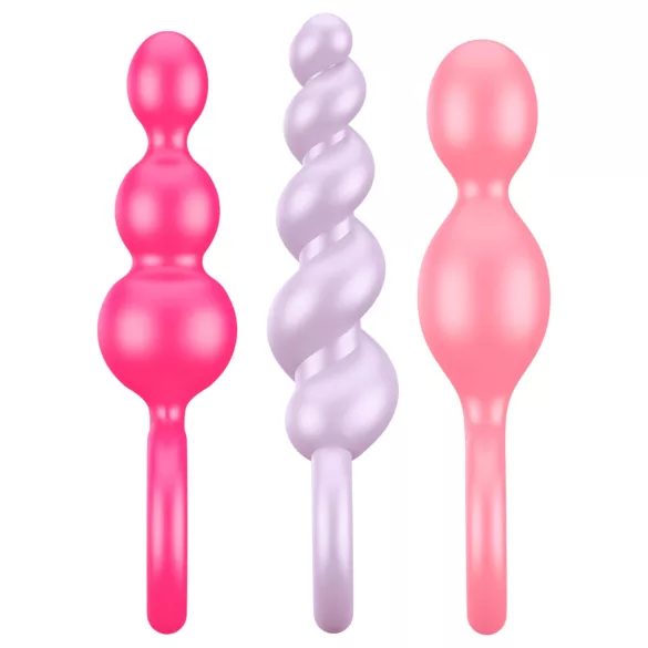 Satisfyer Booty Call - set plugs anaux - silicone coloré - 3 pièces