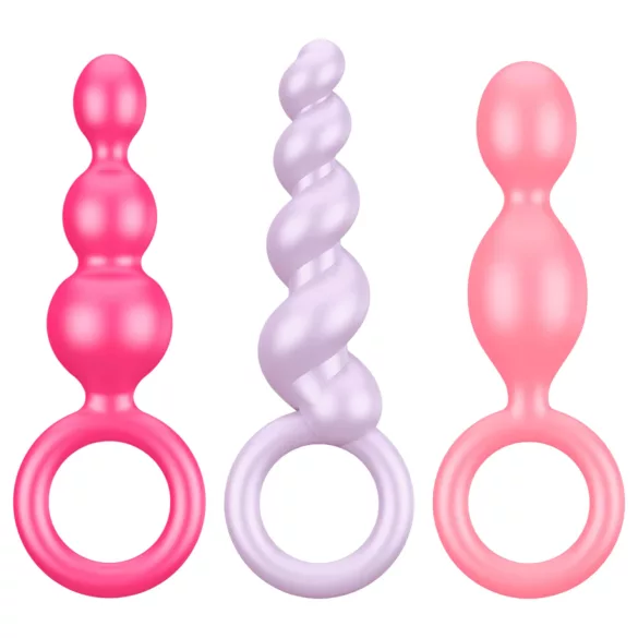 Satisfyer Booty Call - set plugs anaux - silicone coloré - 3 pièces