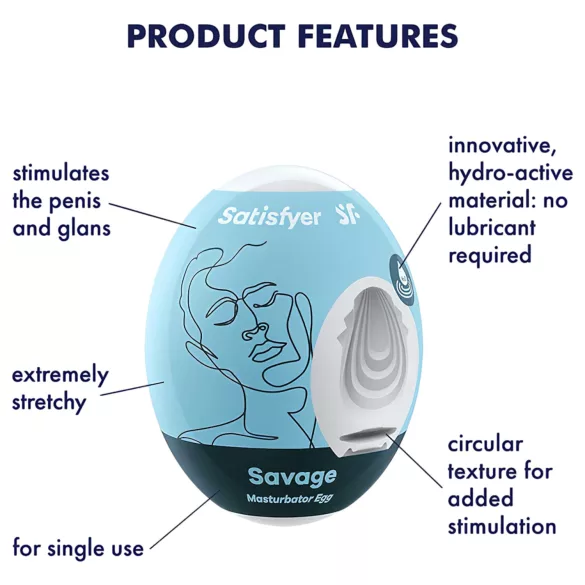 Satisfyer Egg Savage - masturbateur œuf pour homme - 1 pièce