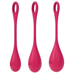   Satisfyer - Boules de geisha - coffret 3 pièces - silicone rouge
