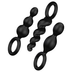 Satisfyer - set de plugs anaux - 3 pièces - silicone noir