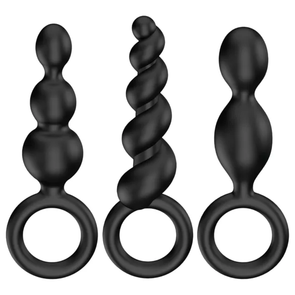 Satisfyer - set de plugs anaux - 3 pièces - silicone noir