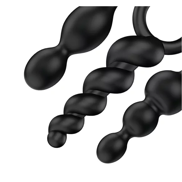 Satisfyer - set de plugs anaux - 3 pièces - silicone noir