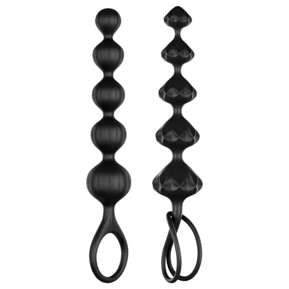 Satisfyer Love Beads - set de plugs anaux perlés - silicone noir