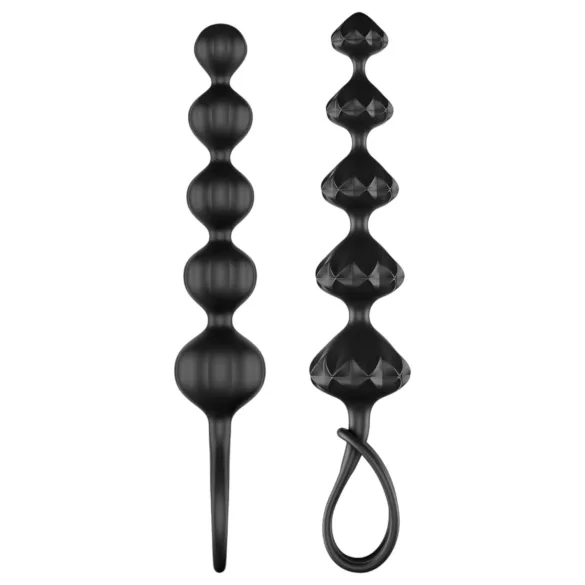 Satisfyer Love Beads - set de plugs anaux perlés - silicone noir