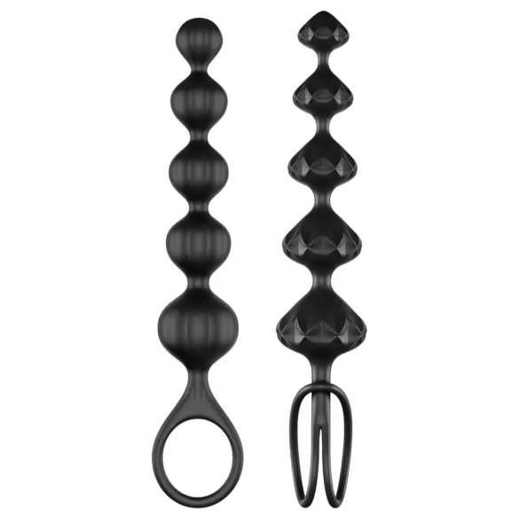 Satisfyer Love Beads - set de plugs anaux perlés - silicone noir