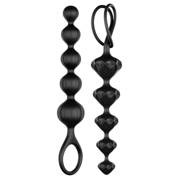 Satisfyer Love Beads - set de plugs anaux perlés - silicone noir