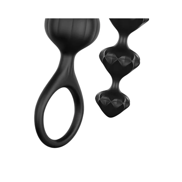 Satisfyer Love Beads - set de plugs anaux perlés - silicone noir