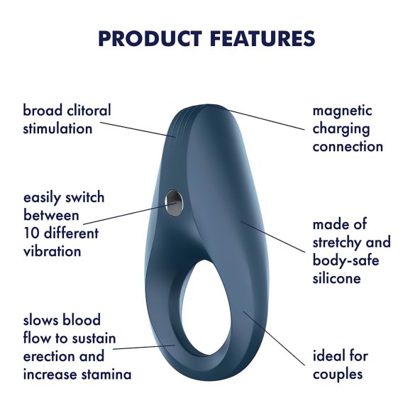 Satisfyer Rocket Ring - anneau vibrant étanche (bleu)