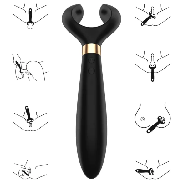 Satisfyer Endless Fun - vibromasseur couple rechargeable étanche - noir