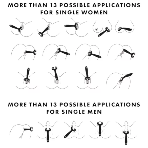 Satisfyer Endless Fun - vibromasseur couple rechargeable étanche - noir