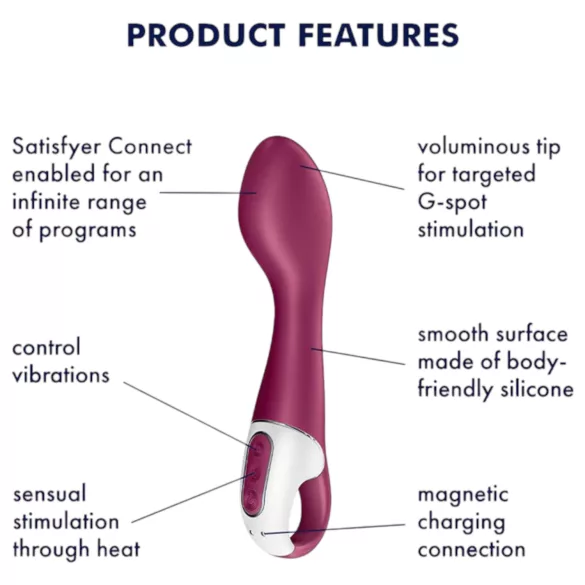 Satisfyer Hot Spot - vibromasseur point G chauffant rechargeable - rouge