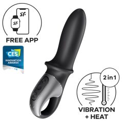   Satisfyer Hot Passion - gode ceinture chauffant connecté - anal - silicone noir