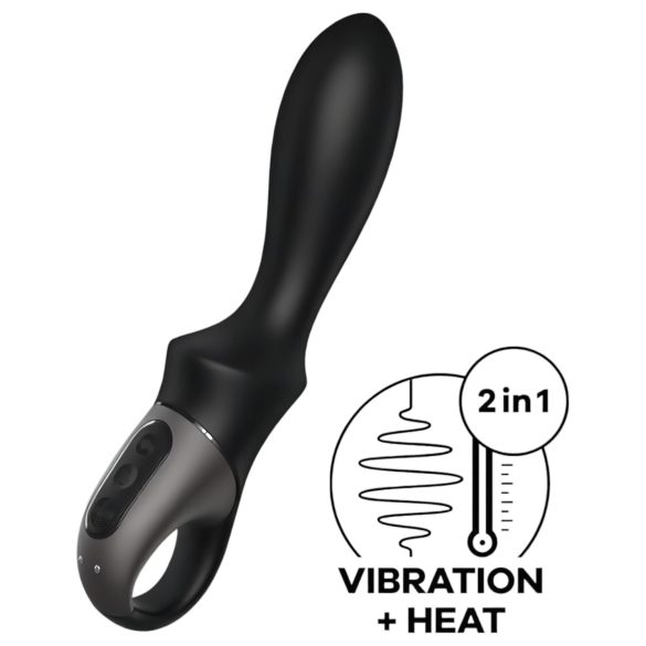 Satisfyer Heat Climax - plug anal vibrant chauffant connecté - silicone noir