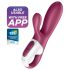 Satisfyer Hot Bunny - vibromasseur chauffant rabbit clitoridien connecté - rouge
