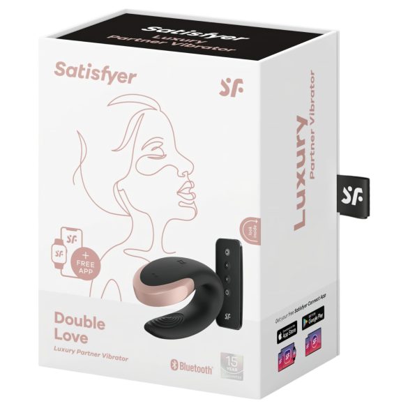 Satisfyer Double Love - vibromasseur couple connectable télécommande - noir