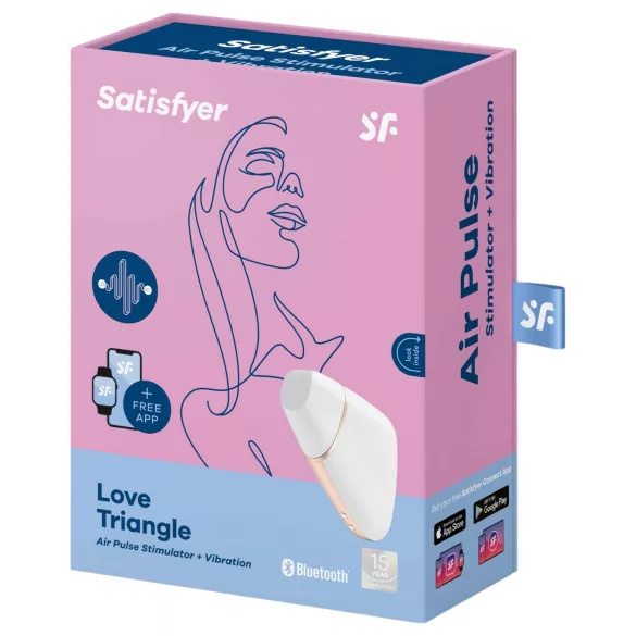 Satisfyer Love Triangle - stimulateur clitoridien à ondes d’air connecté - blanc