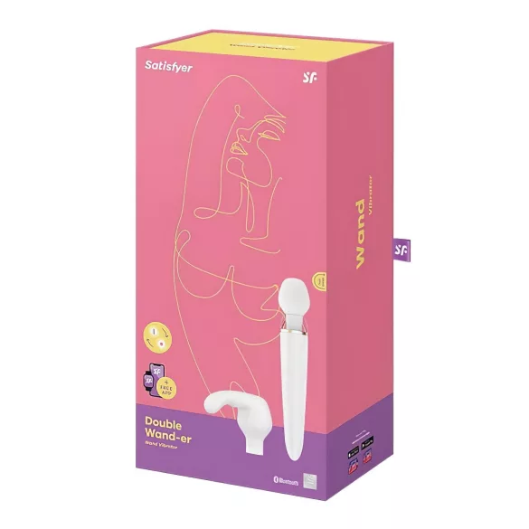 Satisfyer Double Wand-er - stimulateur vibrant connecté - blanc
