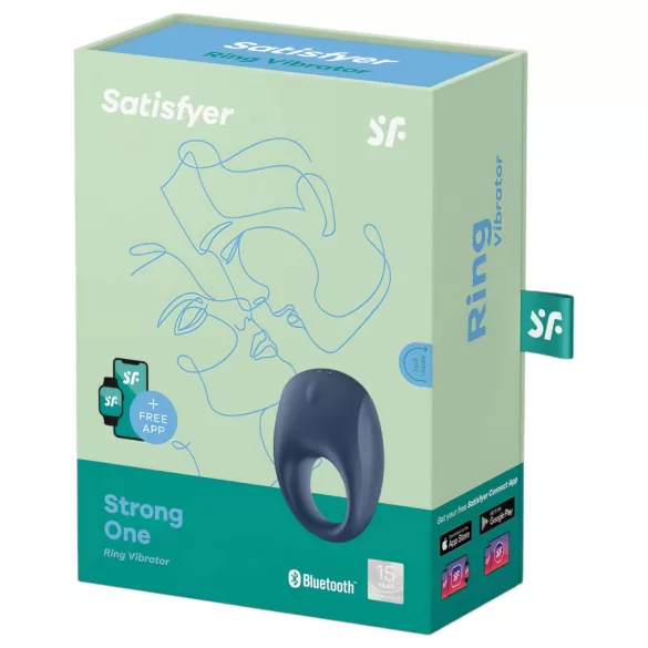 Satisfyer Strong One - anneau pénien vibrant connecté - silicone bleu