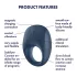 Satisfyer Strong One - anneau pénien vibrant connecté - silicone bleu