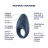 Satisfyer - Anneau pénien vibrant connecté - silicone bleu