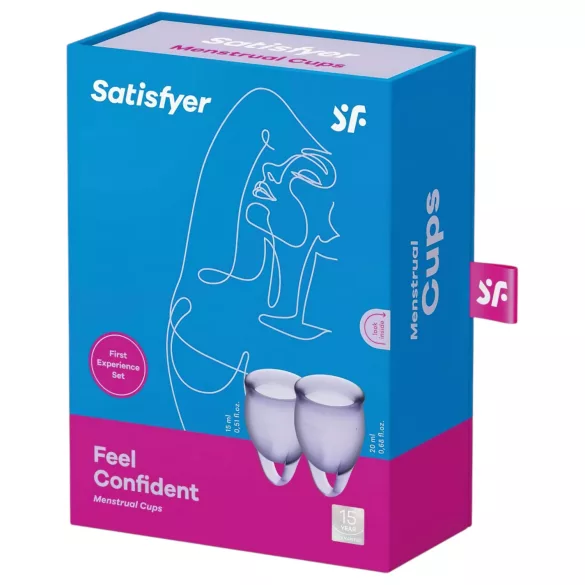 Satisfyer Feel Confident - coupe menstruelle lot de 2 - silicone violet
