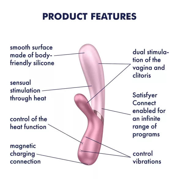 Satisfyer Hot Lover - vibromasseur connecté - silicone rose