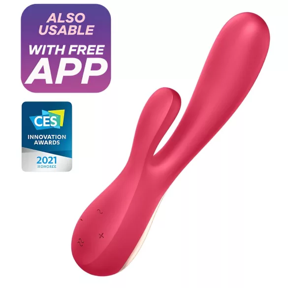 Satisfyer - Vibromasseur connecté étanche - silicone rouge
